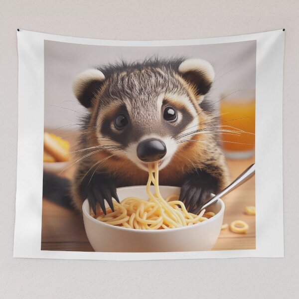 Item preview, Coatimundi Eating Noodles designed and sold by Daniel Dudgeon.