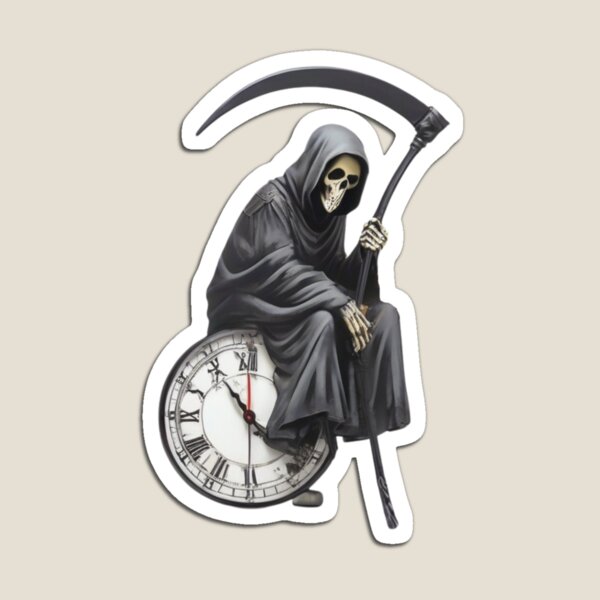 Item preview, banksy grim reaper clock designed and sold by QuirkByLgnatius.