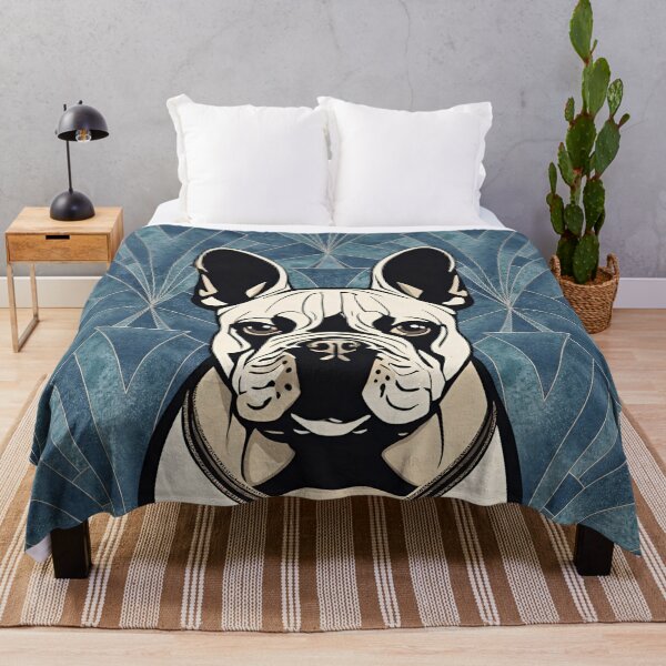 Item preview, Estilo Bulldog Francés Art Déco en mosaico azul designed and sold by ArDecoS.