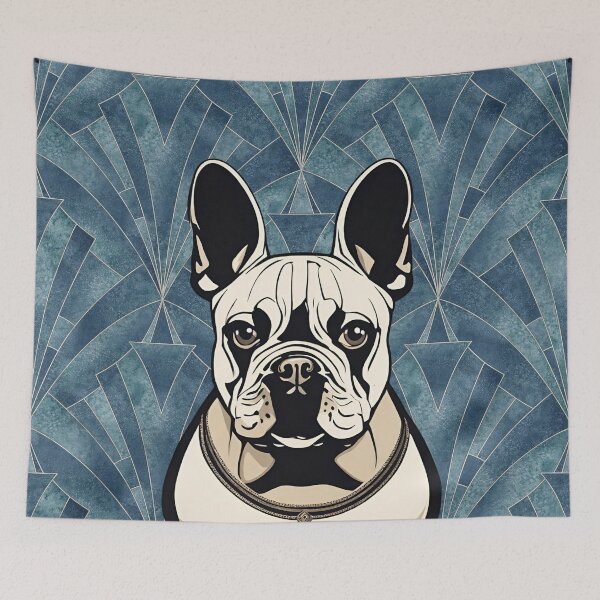 Item preview, Estilo Bulldog Francés Art Déco en mosaico azul designed and sold by ArDecoS.