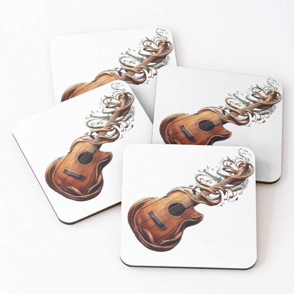 Item preview, Guitar with Musical Notes designed and sold by Gulyabani.
