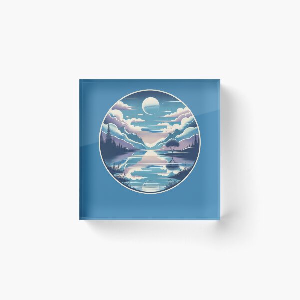 Item preview, Serene Reflections: A Tranquil Lakeside at Dusk designed and sold by ChromaticBlend.