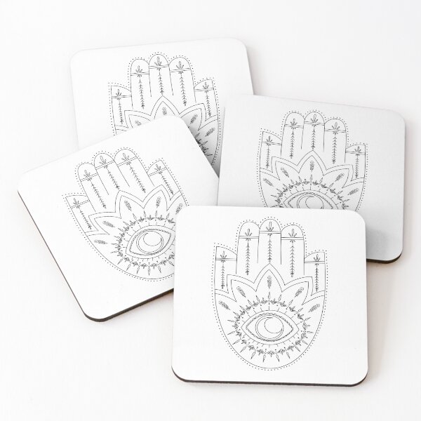 Item preview, Hamsa Hand Evil Eye Line Art  designed and sold by Cosmic  Crafts.