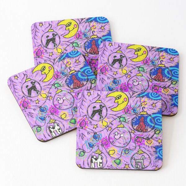 Item preview, Poodles Ornaments on Purple Christmas Tree designed and sold by Magicpoodleland.