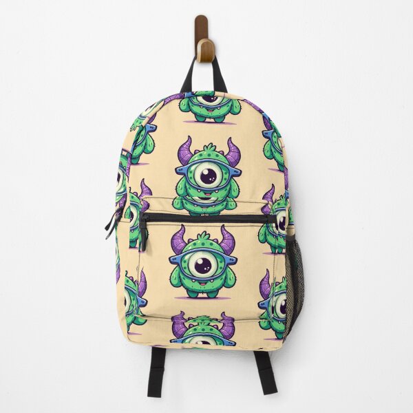 Item preview, Adorable One-Eyed Monster: Green, Happy, with Glasses & Horns designed and sold by COPYCRAVE.
