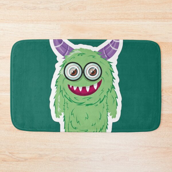 Item preview, Adorable One-Eyed Monster: Green, Happy, with Glasses & Horns designed and sold by COPYCRAVE.