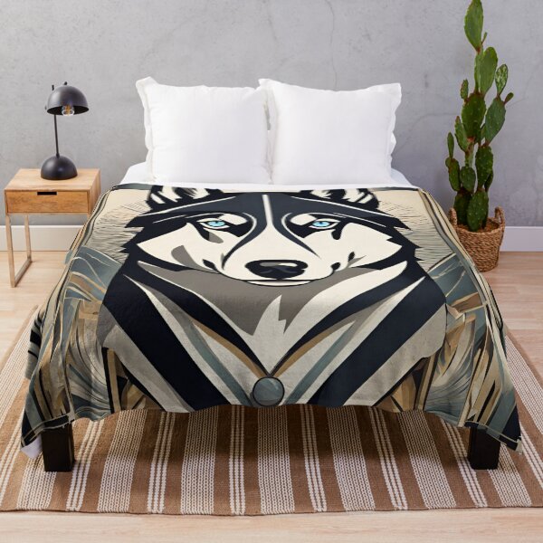 Item preview, Husky de ojos azules en estilo Art Déco designed and sold by ArDecoS.