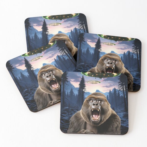 Item preview, Gorilla Selfie with UFOs designed and sold by Master-Print.