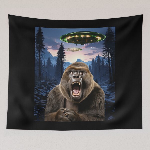 Item preview, Gorilla Selfie with UFOs designed and sold by Master-Print.