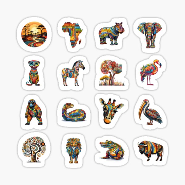 Item preview, Africa - sticker bundle, stickers - 16 pieces designed and sold by sabantha.