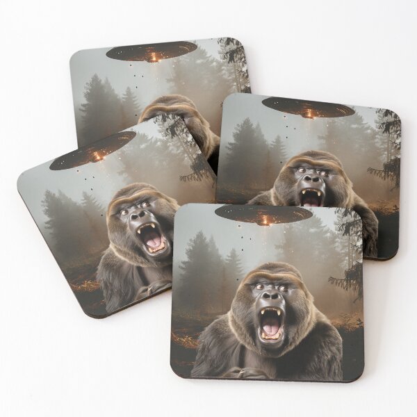 Item preview, Gorilla Selfie with UFOs designed and sold by Master-Print.