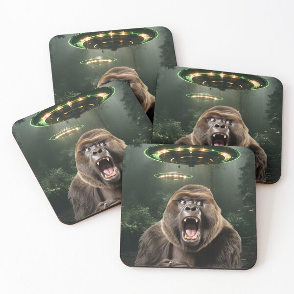 Item preview, Gorilla Selfie with UFOs designed and sold by Master-Print.