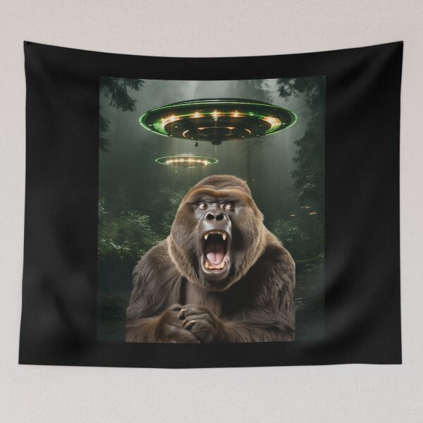 Item preview, Gorilla Selfie with UFOs designed and sold by Master-Print.