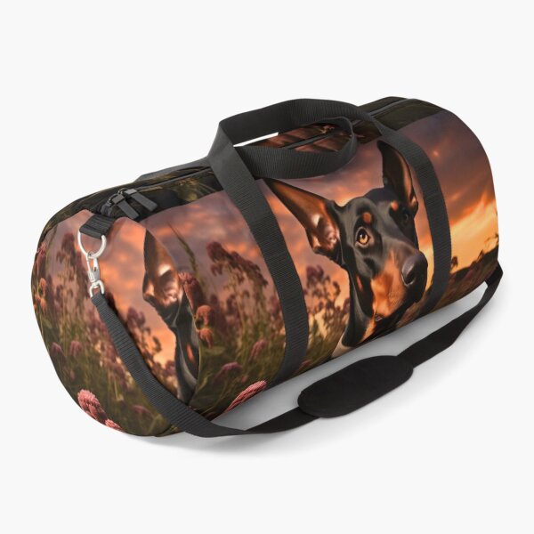 Item preview, Black and chocolate brown doberman pinscher dog breed portrait photography in nature designed and sold by NBSStore.