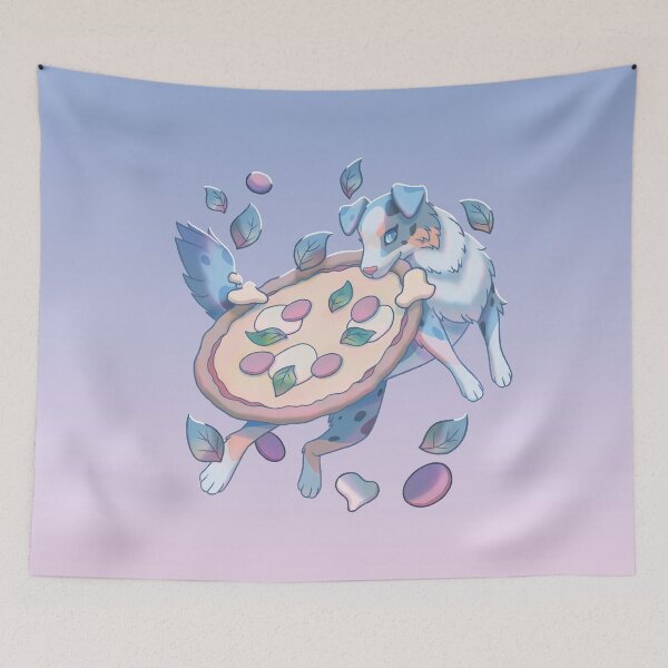 Item preview, An Australian Shepherd Playing With a Pizza designed and sold by kyriqin.