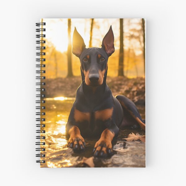 Item preview, Black and chocolate brown doberman pinscher dog breed portrait photography in nature designed and sold by NBSStore.