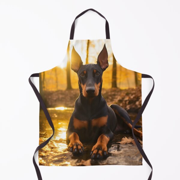 Item preview, Black and chocolate brown doberman pinscher dog breed portrait photography in nature designed and sold by NBSStore.