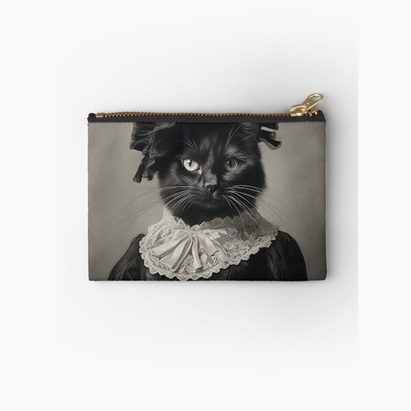 Item preview, Black Cat in Black Victorian Dress with Headdress Art designed and sold by redstar19.