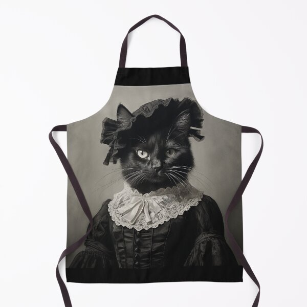 Item preview, Black Cat in Black Victorian Dress with Headdress Art designed and sold by redstar19.