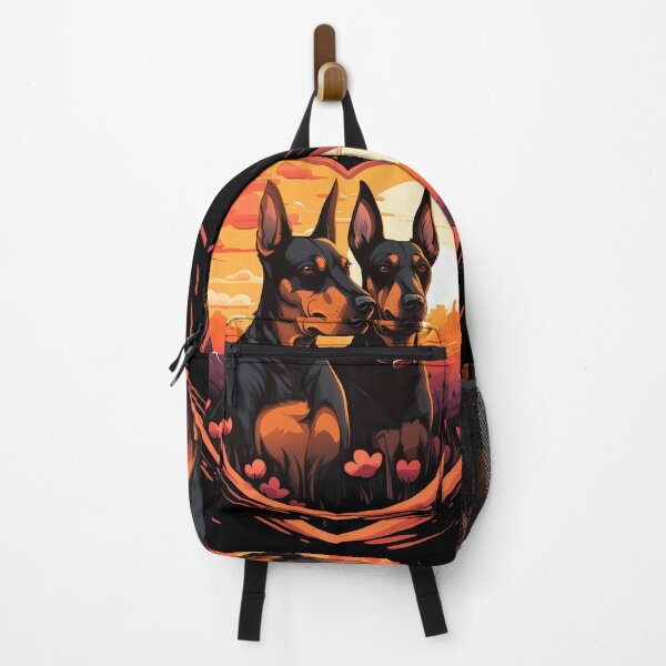 Item preview, Cute black and tan doberman pinscher valentine large dog breed dogs in love illustration designed and sold by NBSStore.