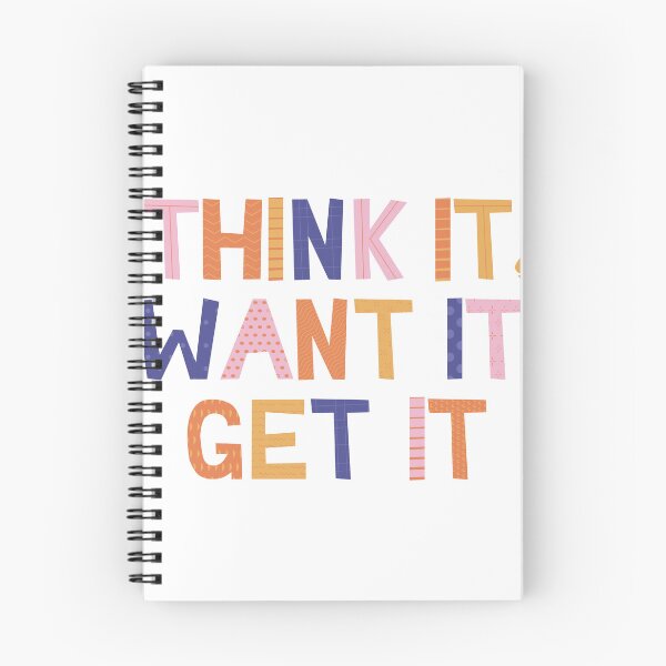 Item preview, Think it, want it, get it | typography illustration designed and sold by SaltandSoot.