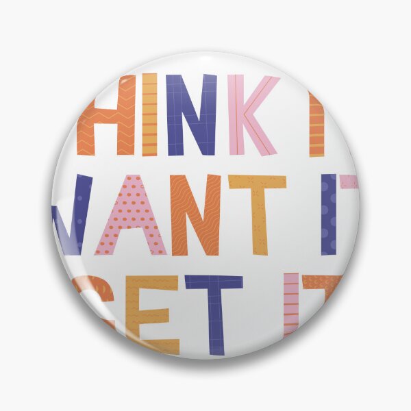 Item preview, Think it, want it, get it | typography illustration designed and sold by SaltandSoot.