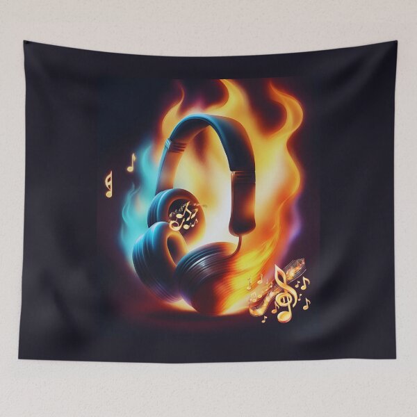 Item preview, Burning Headphones designed and sold by TakeThis4.