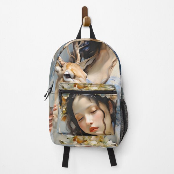 Item preview, Deer and a woman designed and sold by Jeanne-d-Art.