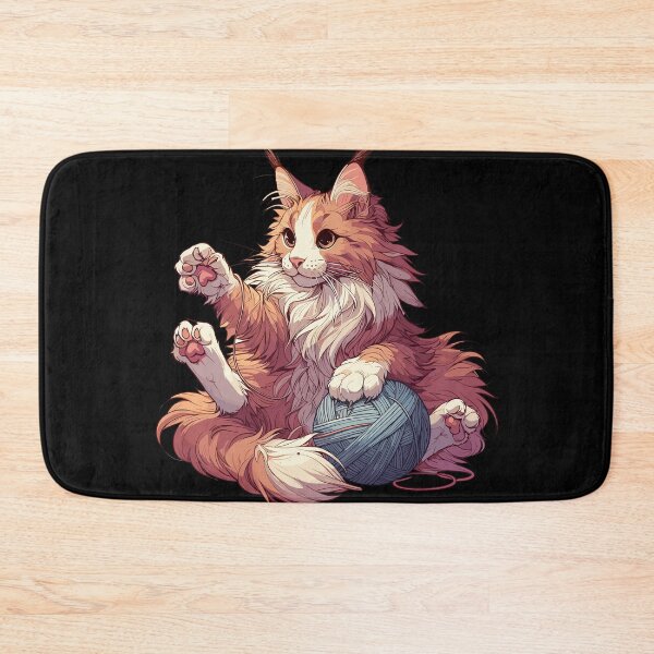 Item preview, Gato y gato gracioso tejido con ovillo de hilo designed and sold by TomFrontierArt.