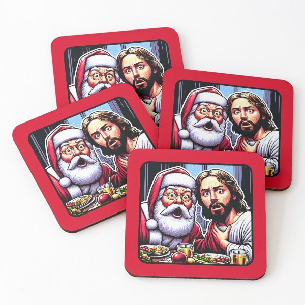 Item preview, Jesus Santa Claus Christmas Dinner Holy Silent Night wwjd We Saw That meme designed and sold by plushism.
