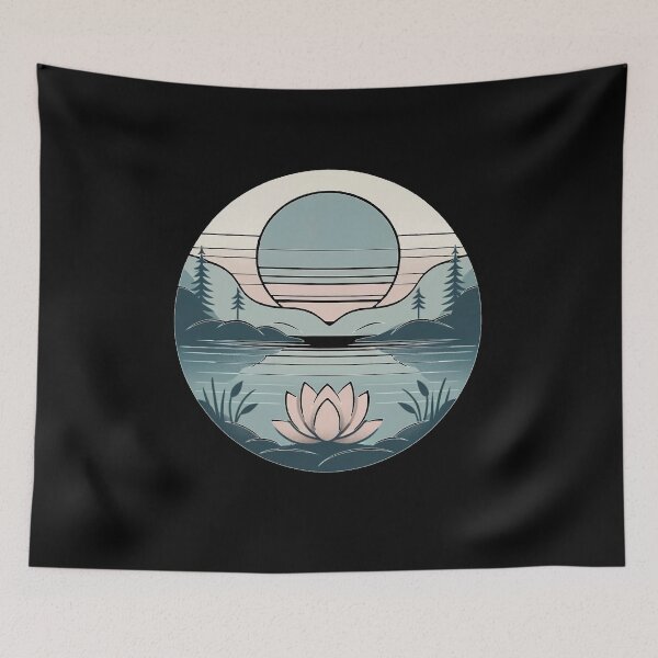 Item preview, Dawn Serenity: Pastel Lake with Lotus designed and sold by ChromaticBlend.