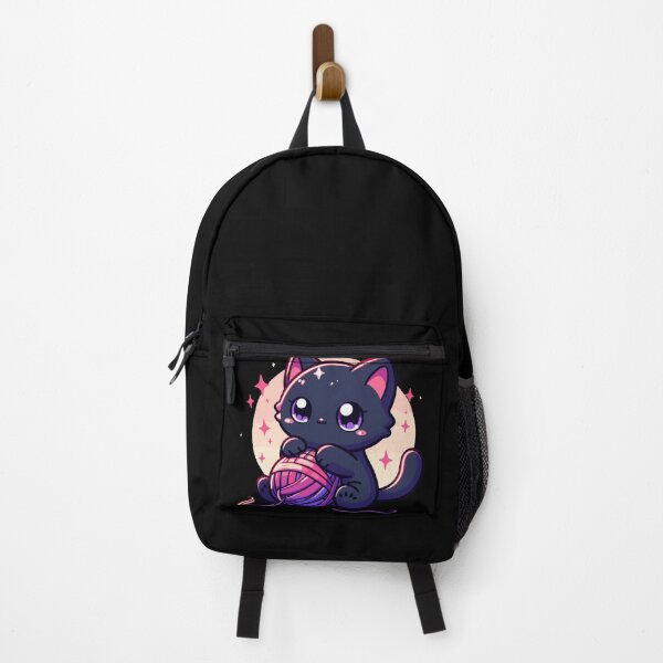 Item preview, Cat and knitting kawaii cat with yarn ball designed and sold by TomFrontierArt.