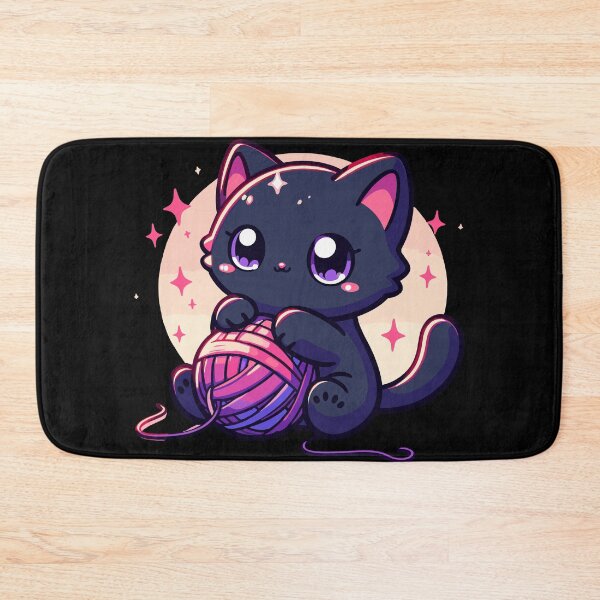 Item preview, Gato y gato kawaii tejido con ovillo designed and sold by TomFrontierArt.