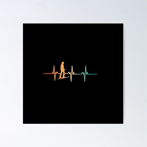 Item preview, Retro skier heartbeat  designed and sold by LU NA.