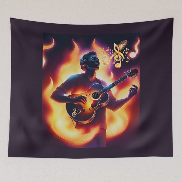 Item preview, The Burning Guitarist designed and sold by TakeThis4.