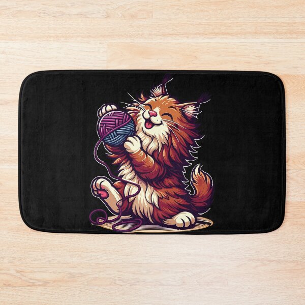 Item preview, Gato y gato kawaii tejido con ovillo designed and sold by TomFrontierArt.