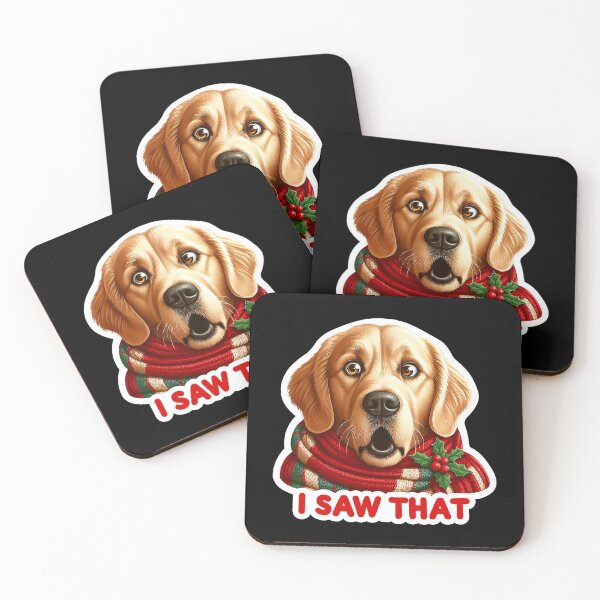 Item preview, I Saw That meme Golden Retriever Happy Holidays Merry Christmas designed and sold by plushism.