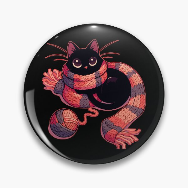 Item preview, Cat and knitting kawaii cat with yarn ball designed and sold by TomFrontierArt.