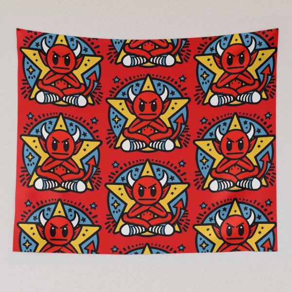 Item preview, Red Devil Cross Leffed Doodle designed and sold by PickledjoArt.