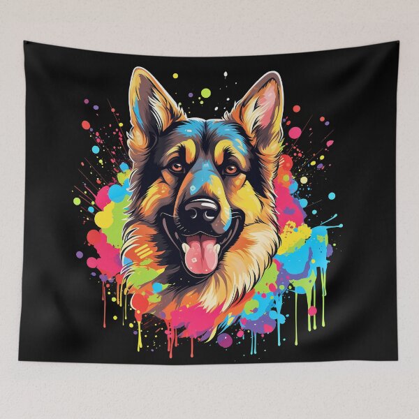 Item preview, Cute And Happy German Shepherd Dog Illustration. Colorful Gsd dog breed art designed and sold by NBSStore.