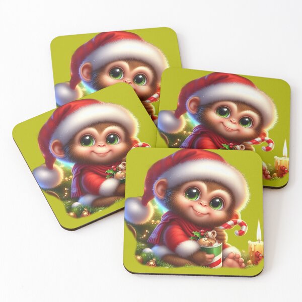 Item preview, Adorable Little Chritmas Monkey designed and sold by DigiDreamyArt.