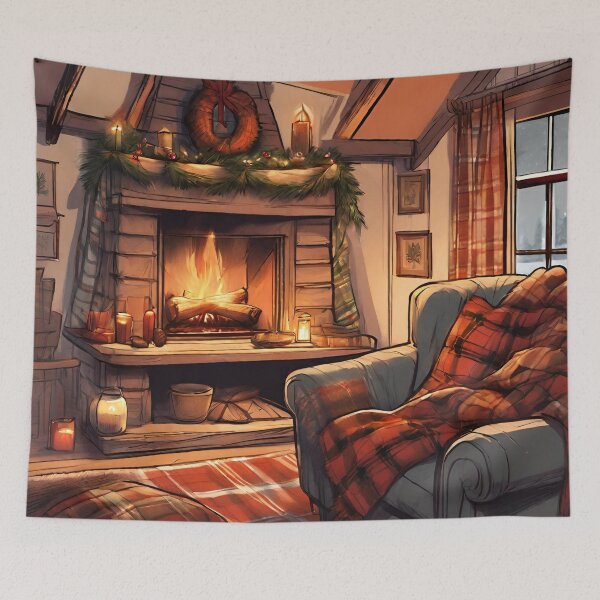 Artikelvorschau, Gemütliches Wohnzimmer in der Weihnachts-Winter-Serie 02 entworfen und verkauft von indarkestroom.