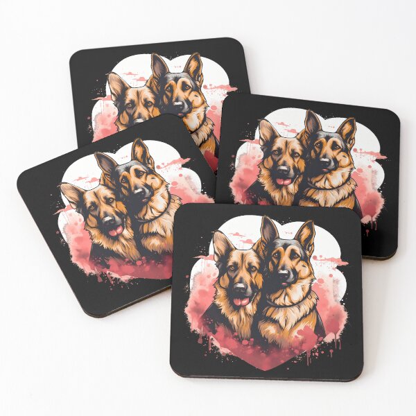 Item preview, Cute german shepherd valentine large dog breed dogs in love illustration designed and sold by NBSStore.