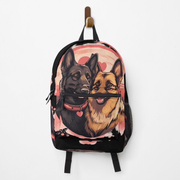 Item preview, Cute black and regular german shepherd valentine large dog breed dogs in love illustration designed and sold by NBSStore.