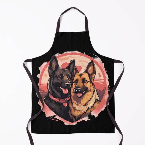 Item preview, Cute black and regular german shepherd valentine large dog breed dogs in love illustration designed and sold by NBSStore.