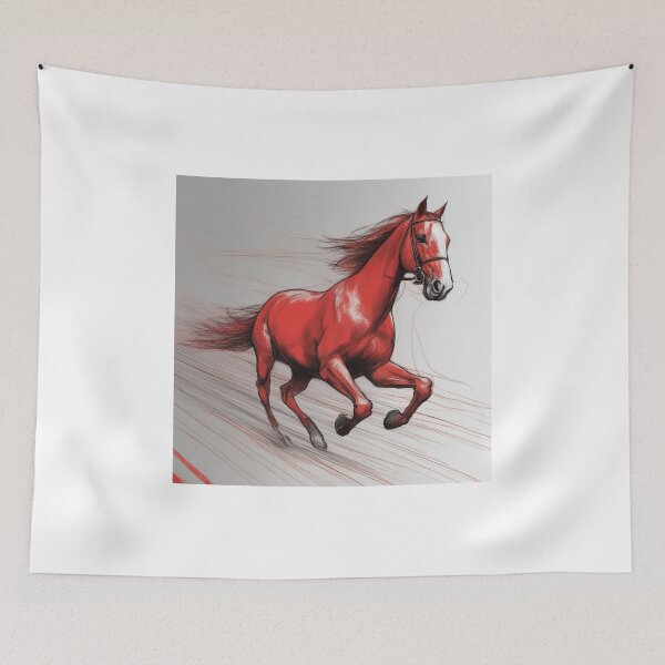Item preview, Red horse designed and sold by wellartkunst.