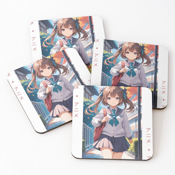 Item preview, Cute Anime School Girl Going To School designed and sold by Bubblebuk.