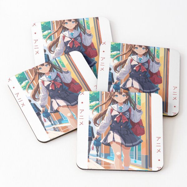Item preview, Cute Anime School Girl Going To School designed and sold by Bubblebuk.