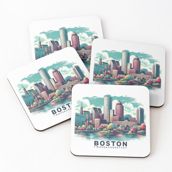 Item preview, Boston Massachusetts Watercolor Illustration designed and sold by PaintMeWorld.