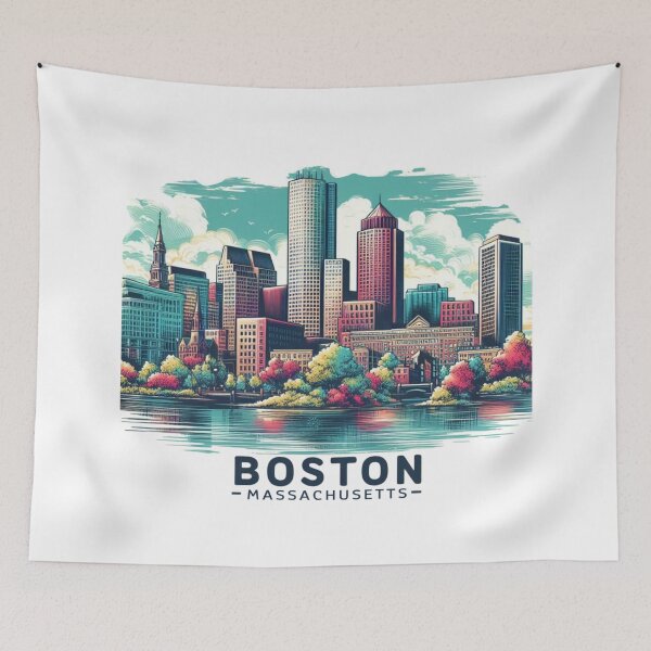 Item preview, Boston Massachusetts Watercolor Illustration designed and sold by PaintMeWorld.
